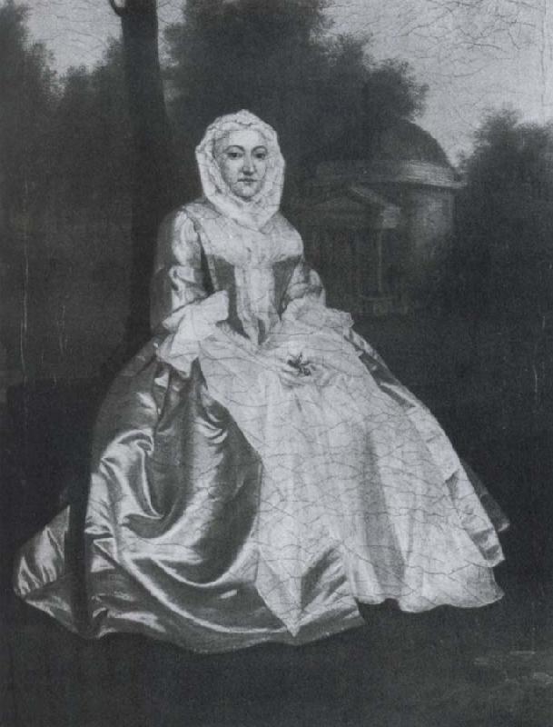 Arthur Devis Probably Dorothy Savile,Countess of Burlington,seated in the Orange tree garden at Chiswick